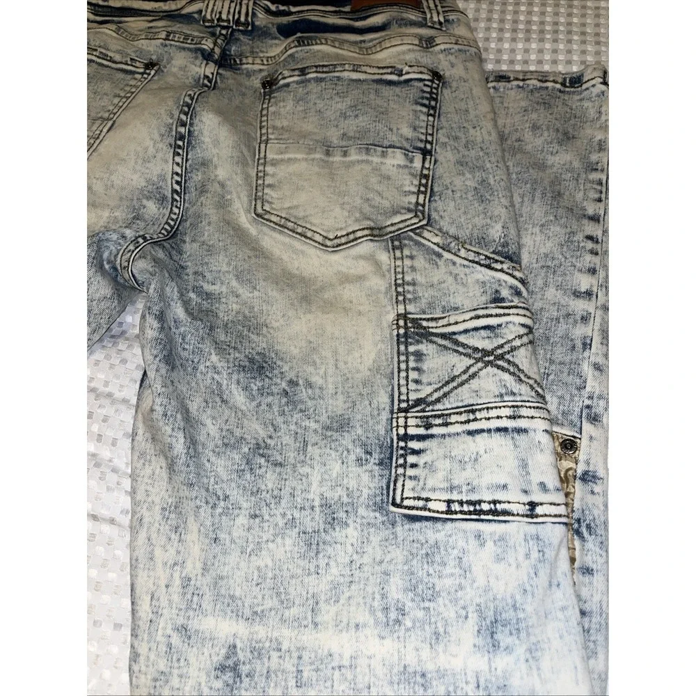 Buckle Preme Skinny Stretch Jean Destructed denim‎ cool quilted Front 36w 33L